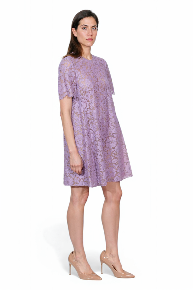 Valentino Lilac Lace A-Line Dress