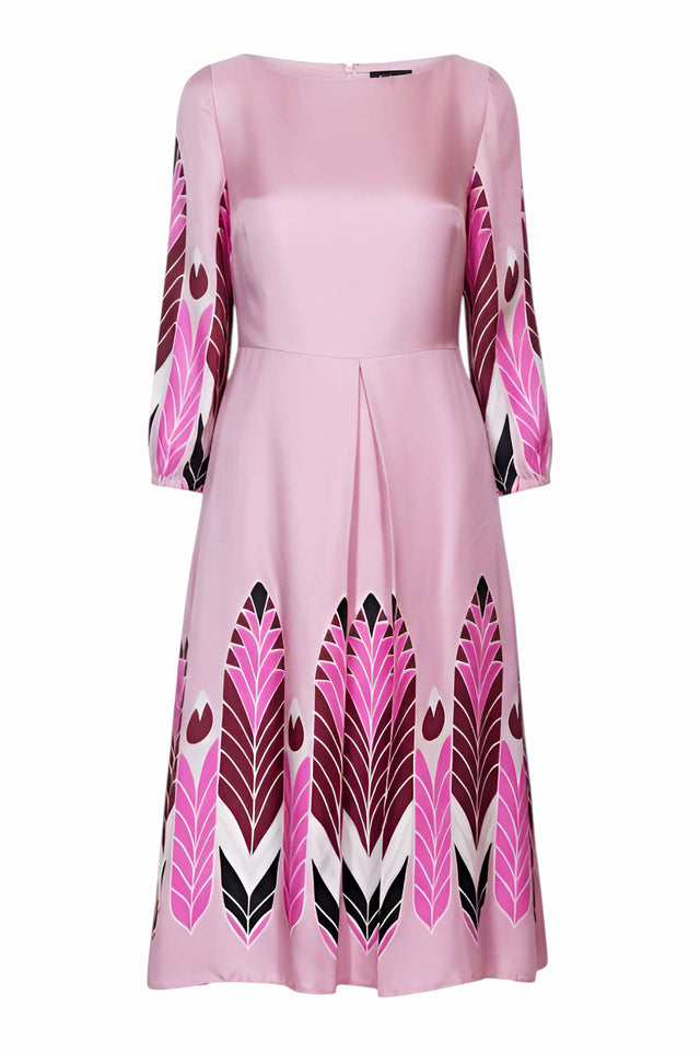 Valentino Pink Geometric Midi Dress