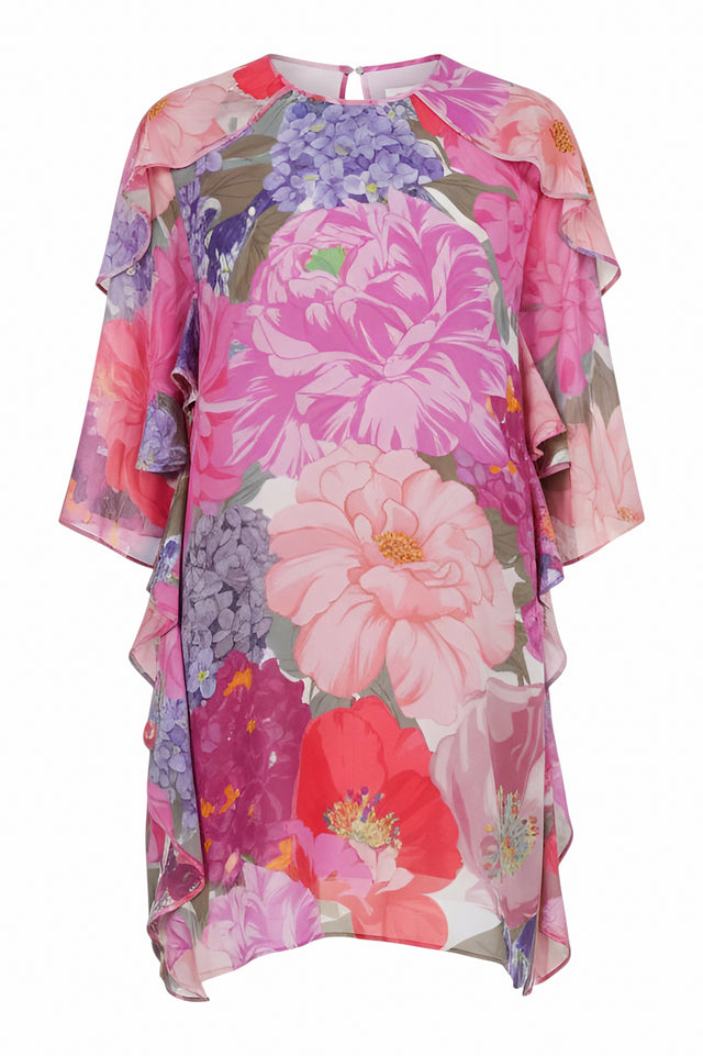 Valentino Floral Ruffle Dress - Pink Multicolor