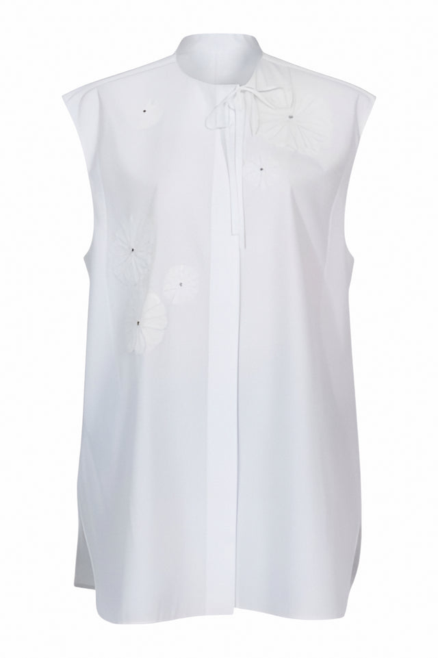 Valentino Garavani Embroidered Halter-Back Blouse