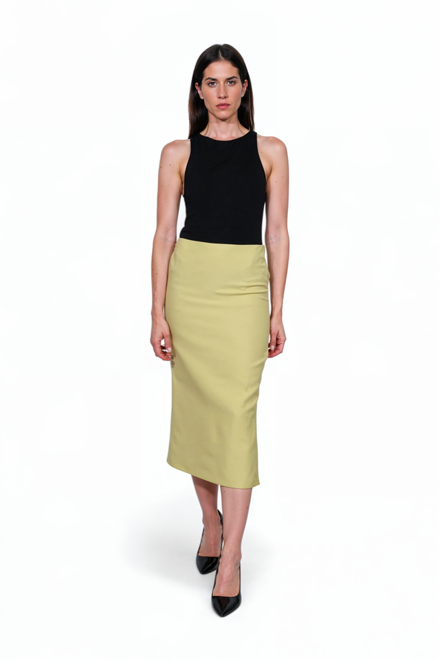Valentino Pale Chartreuse Pencil Skirt