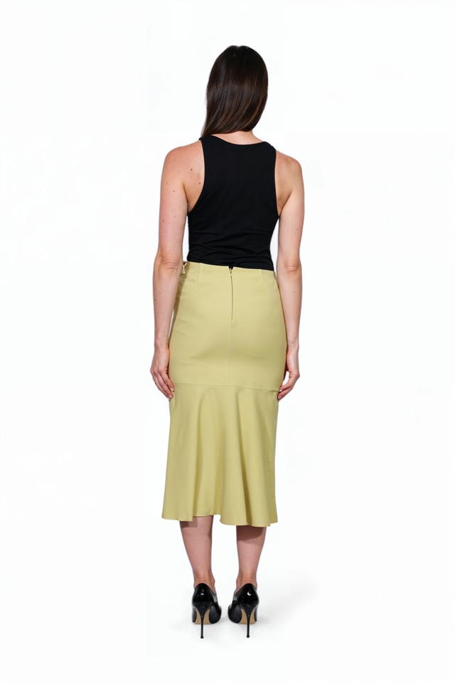 Valentino Pale Chartreuse Pencil Skirt