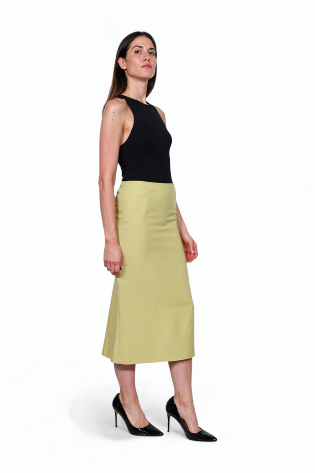 Valentino Pale Chartreuse Pencil Skirt