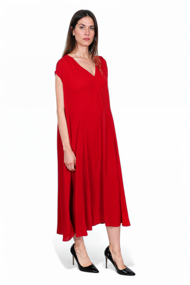 Valentino Garavani Draped Belted Midi Dress