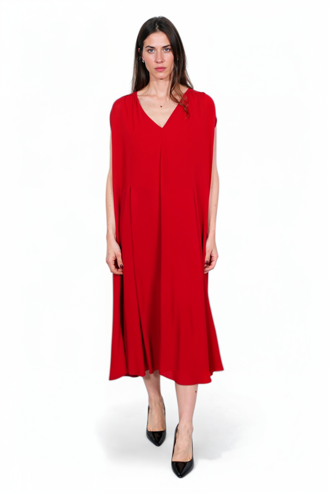 Valentino Garavani Draped Belted Midi Dress