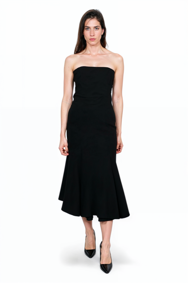 Valentino Strapless Green Midi Dress