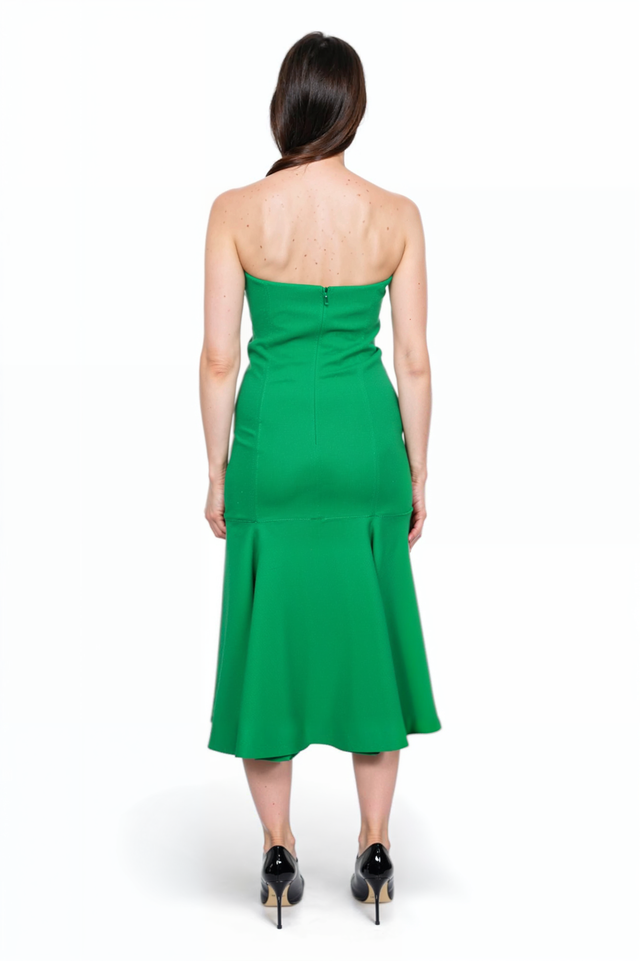 Valentino Strapless Green Midi Dress