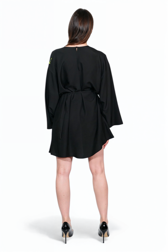 Valentino Floral-Print Black Mini Dress