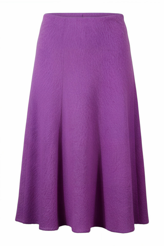 Valentino Textured A-Line Midi Skirt — Orchid Purple
