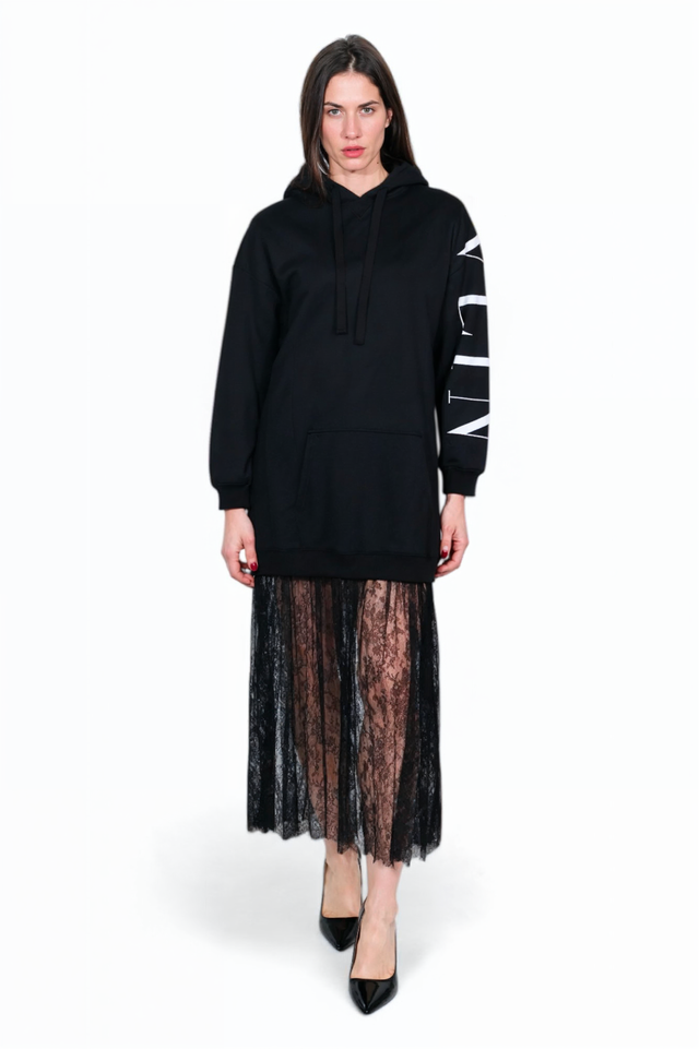 Valentino VLTN Oversized Hoodie with Lace Skirt Detail
