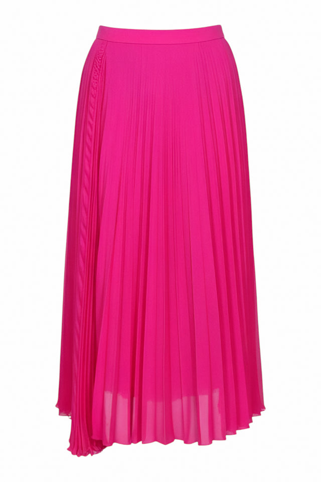 Valentino Fuchsia Pleated Midi Skirt