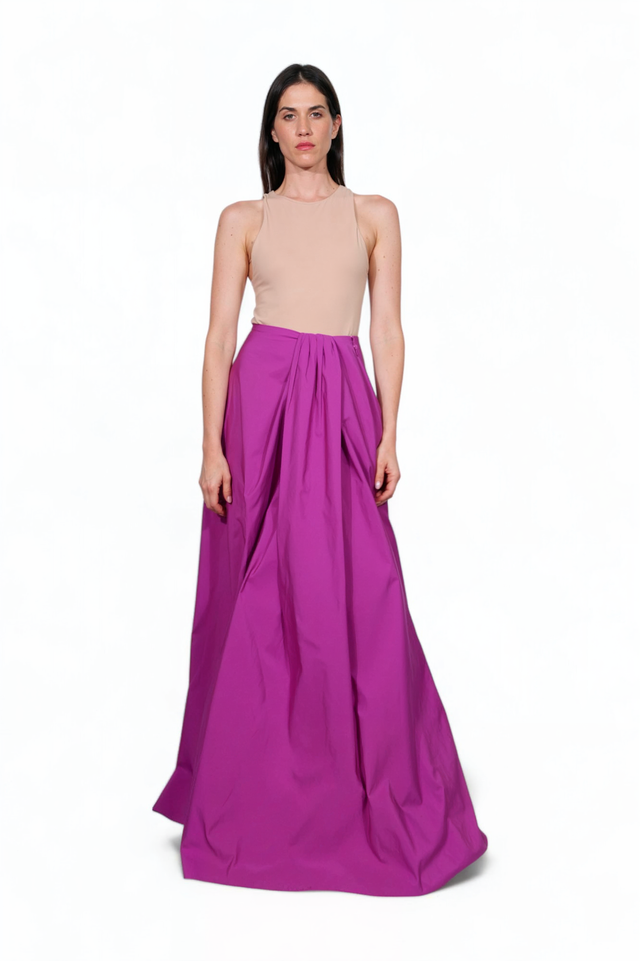 Valentino Fuchsia High-Waisted Maxi Skirt