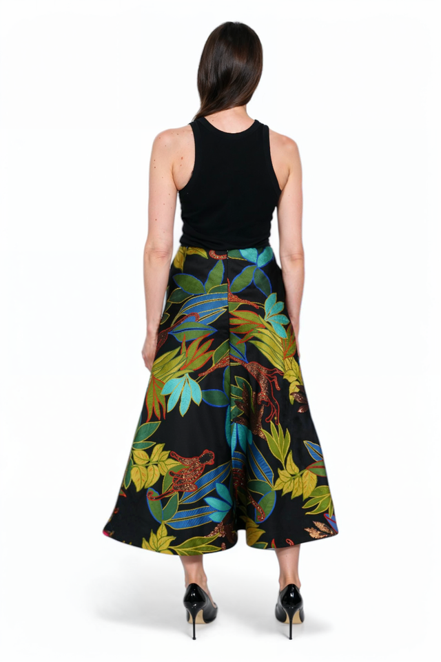 Valentino Jungle Jacquard A-Line Skirt