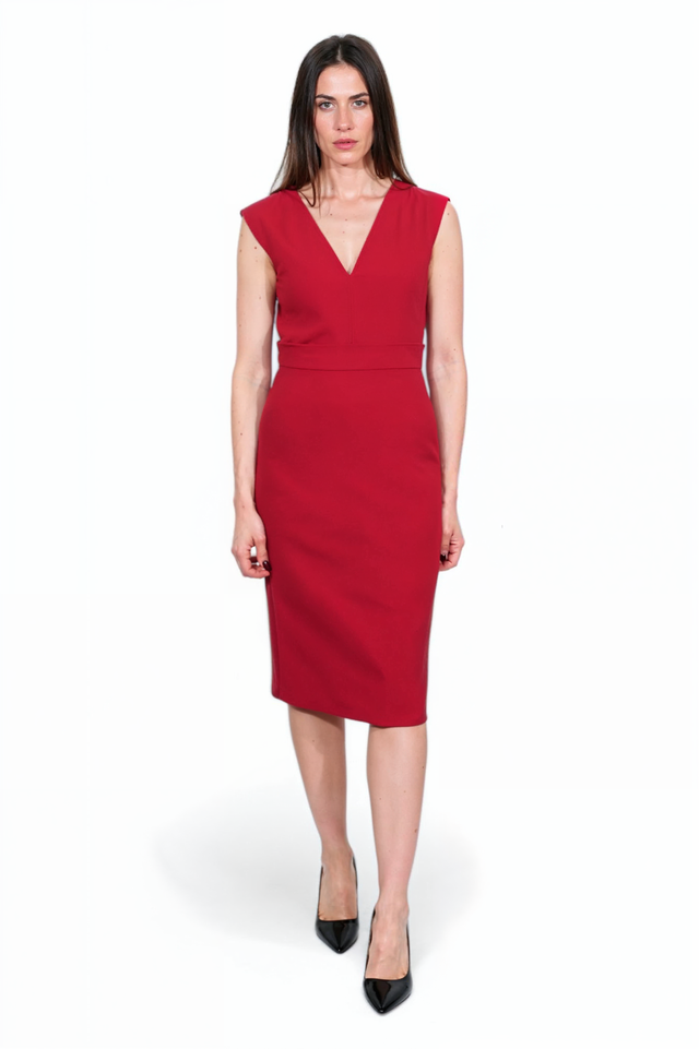 Valentino Red Sleeveless Sheath Dress