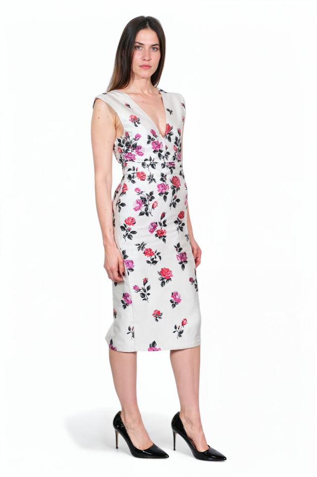 Valentino Sleeveless Floral Sheath Dress