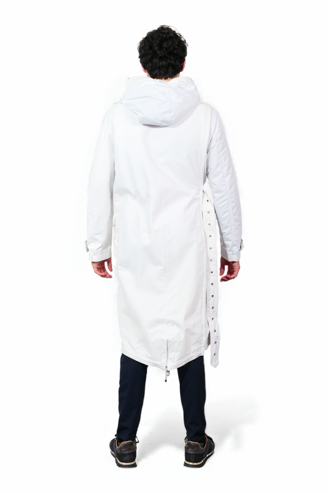 Valentino Men’s White Belted Hooded Coat