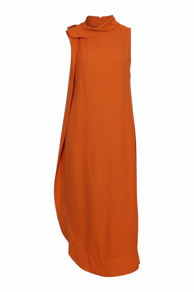 Valentino Sleeveless Draped Neckline Maxi Dress