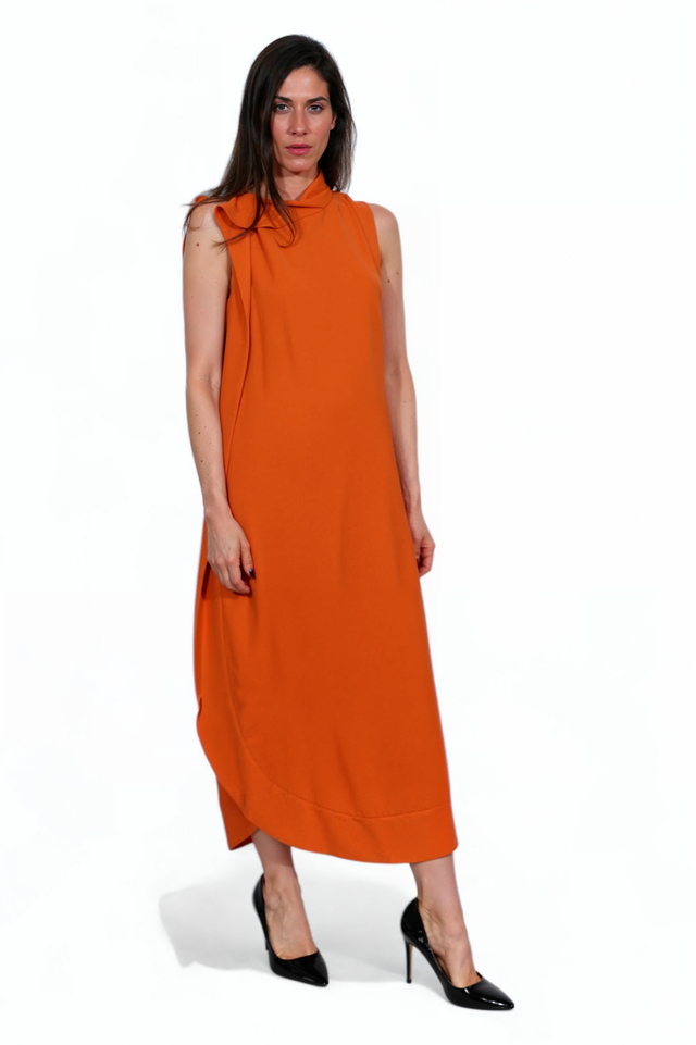 Valentino Sleeveless Draped Neckline Maxi Dress