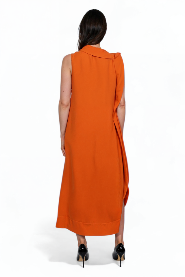 Valentino Sleeveless Draped Neckline Maxi Dress