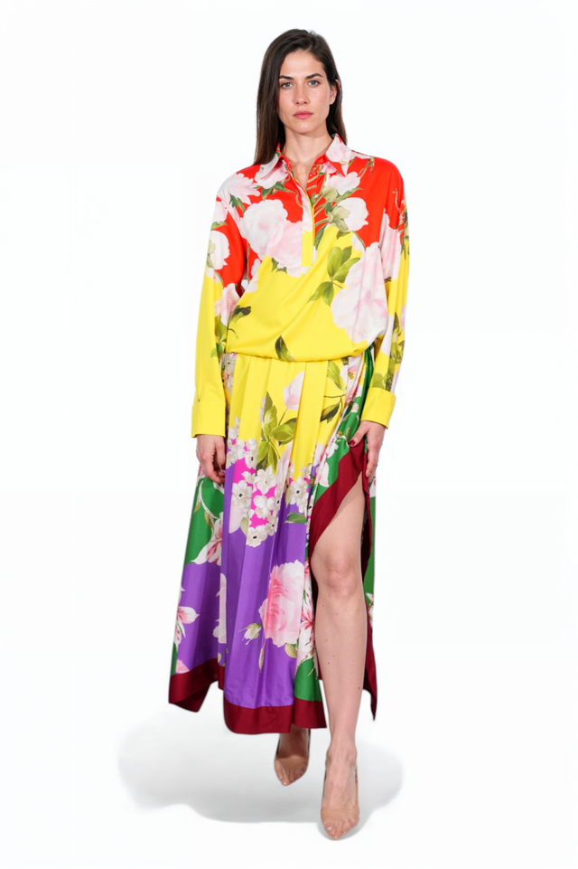 Valentino Multicolor Silk Floral Maxi Dress