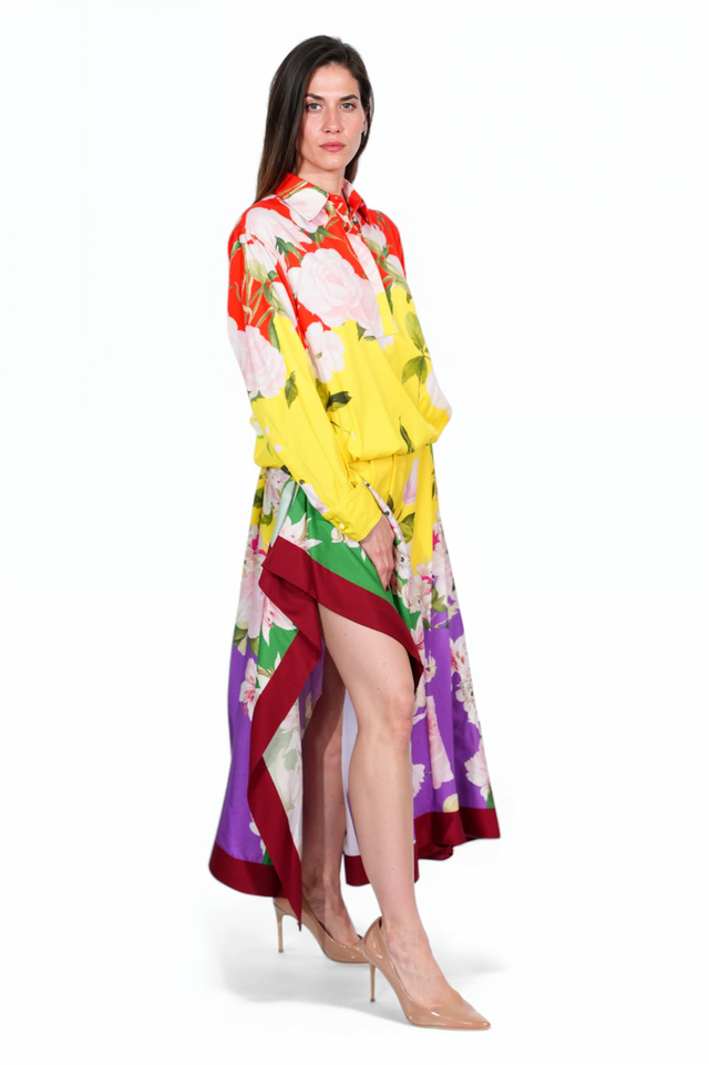 Valentino Multicolor Silk Floral Maxi Dress