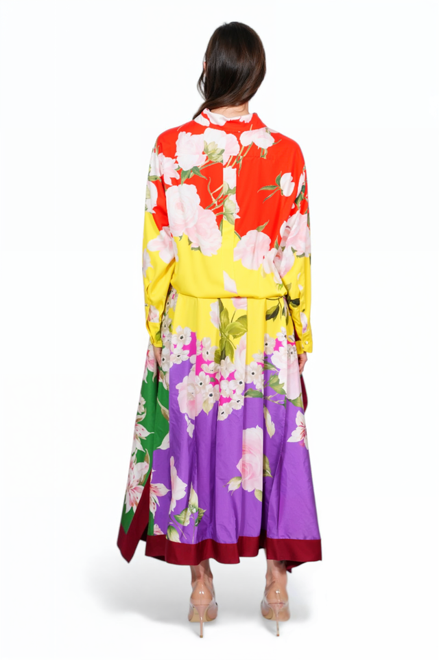 Valentino Multicolor Silk Floral Maxi Dress