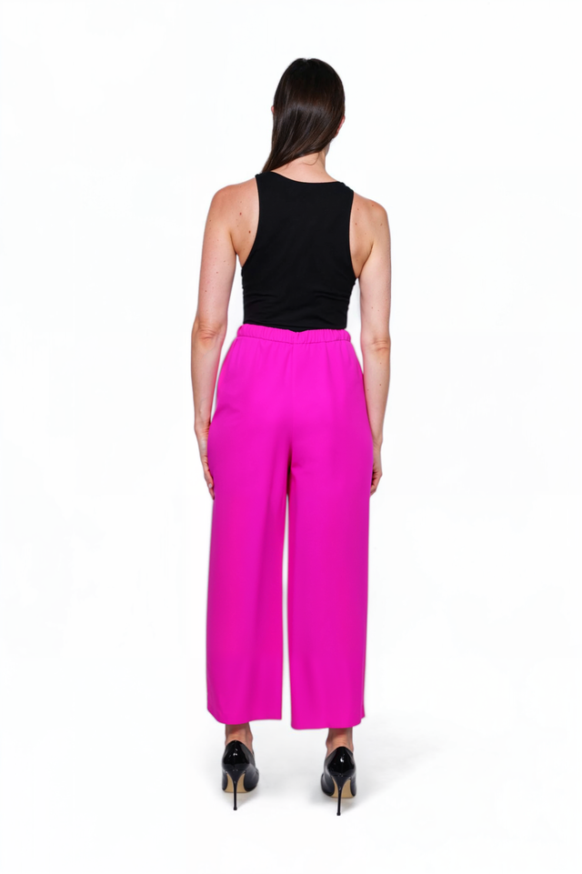 Valentino Fuchsia Wide-Leg Drawstring Pants