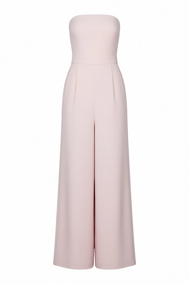 Valentino Blush Pink Strapless Wide-Leg Jumpsuit