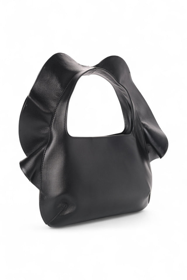 Valentino Garavani Ruffled Leather Hobo Bag