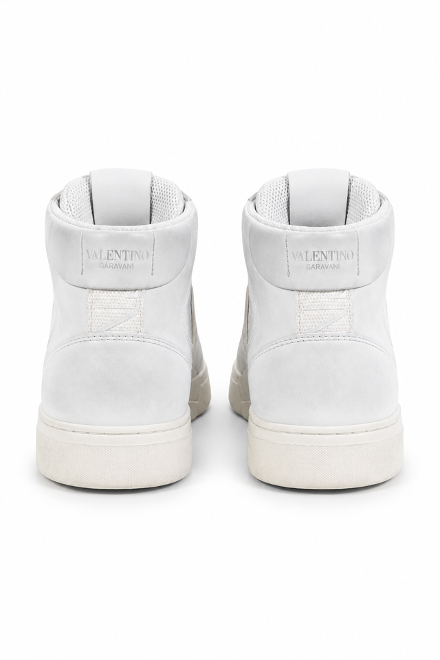 Valentino Garavani One Stud XL High-Top Sneakers in Triple White