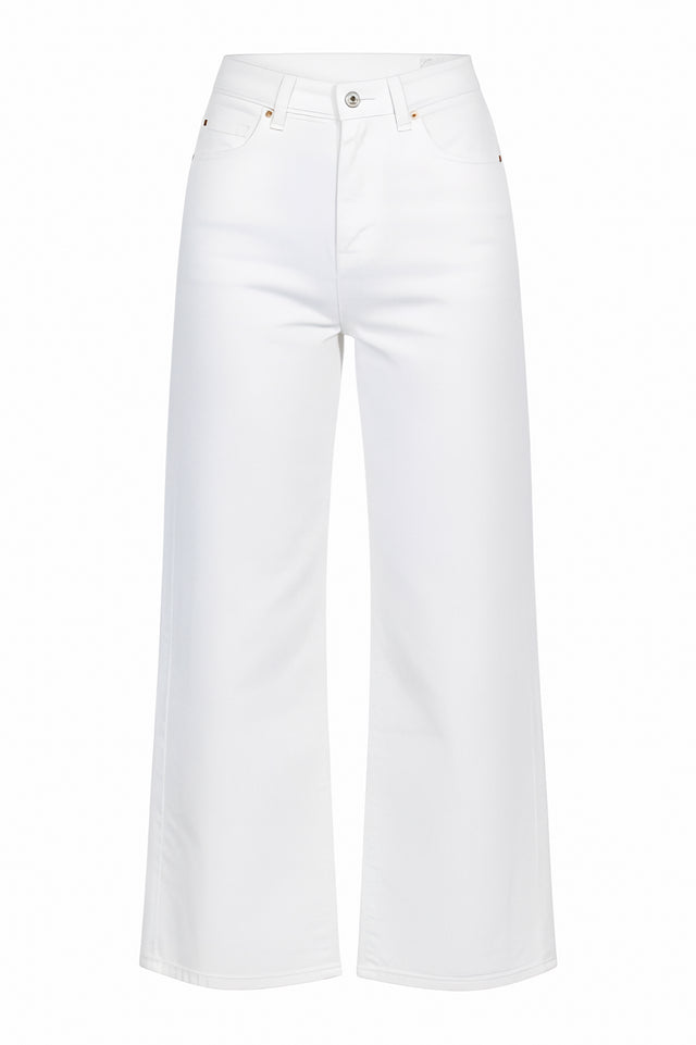 Valentino High-Waisted White Wide-Leg Jeans