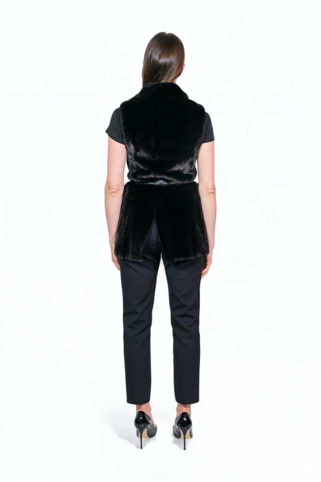 Valentino Mink Fur Vest with VLogo Belt