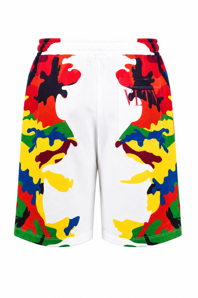 Valentino Multicolor Camouflage Lounge Shorts