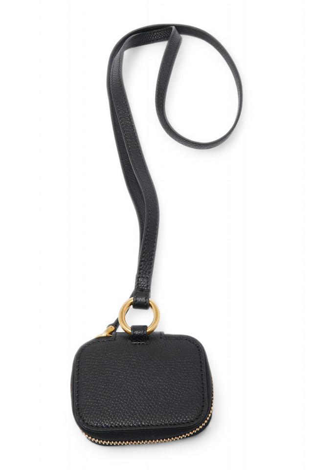 Valentino Garavani VLogo Signature AirPods Pro Case in Black Leather