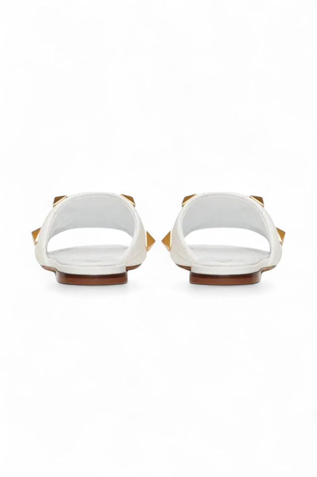 Valentino Garavani Roman Stud Flat Slide – White & Red