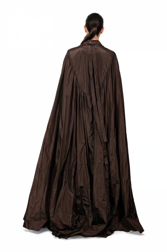 Valentino Brown Poplin Maxi Shirt Gown