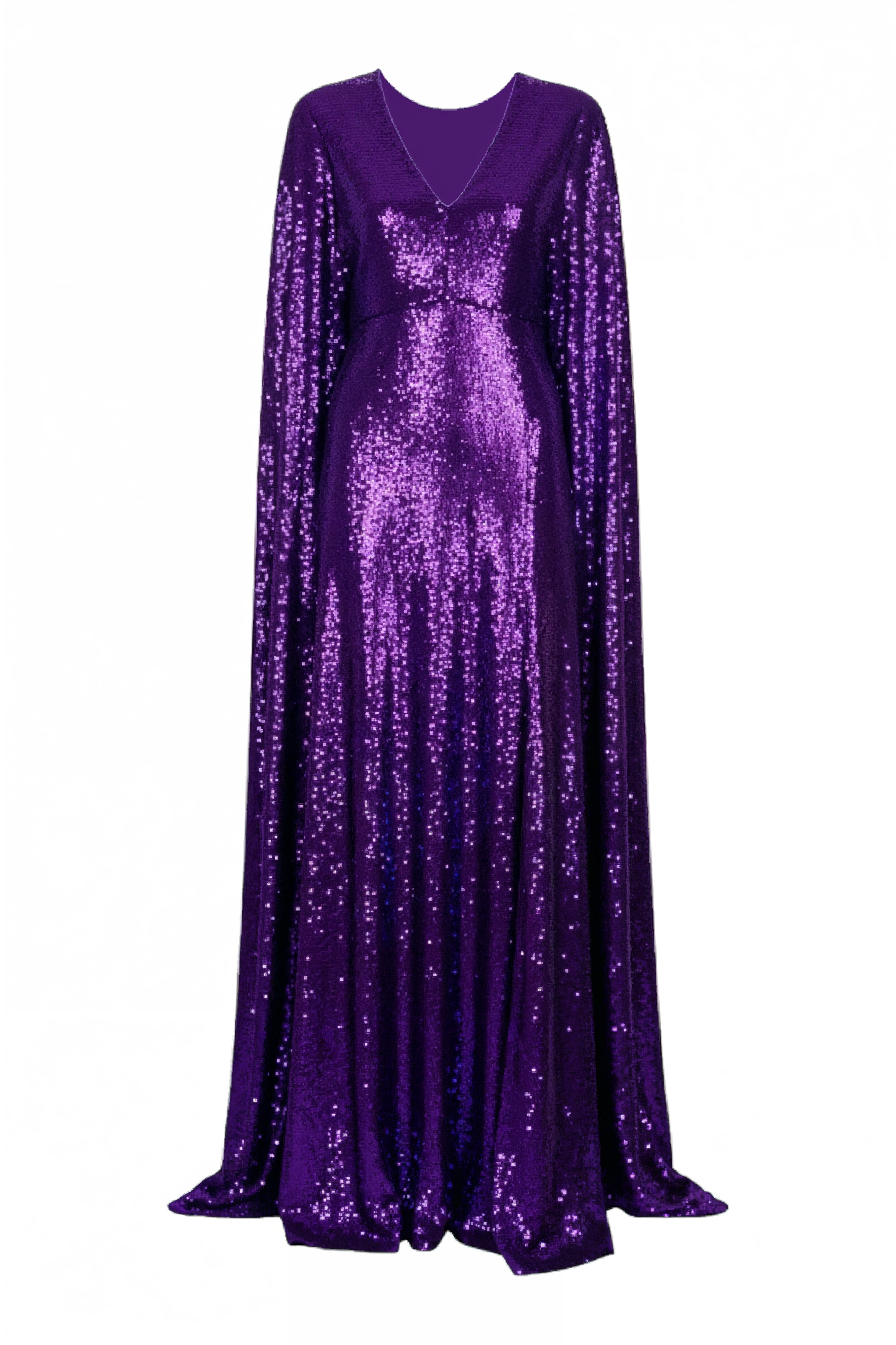 Valentino Purple Sequin Caftan Gown with Front Slit – MSA Haute Couture