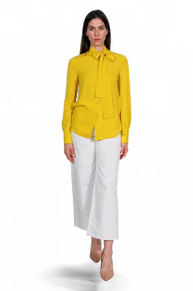 Valentino Tie-Neck Silk Blouse