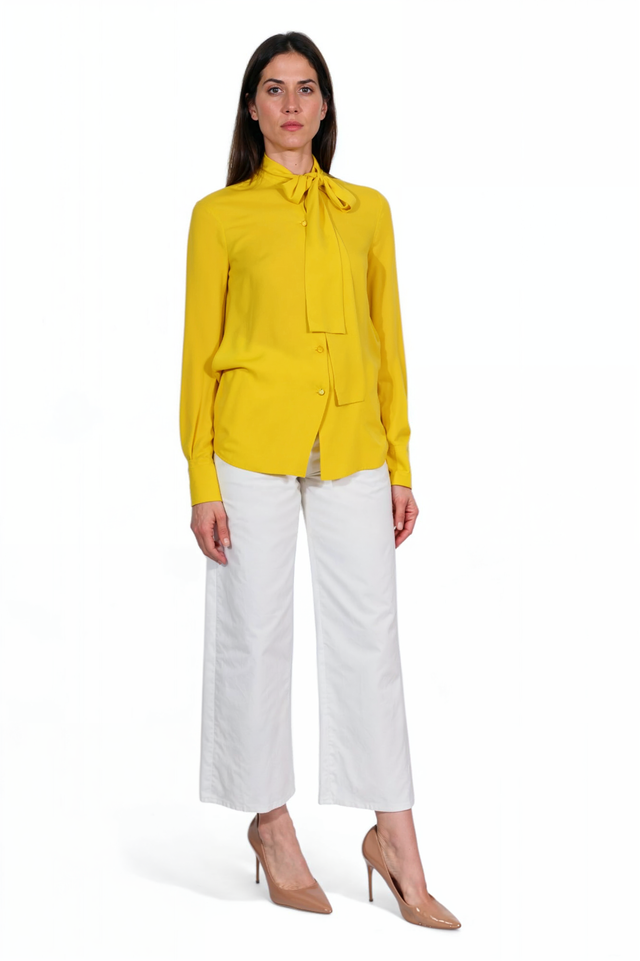 Valentino Tie-Neck Silk Blouse