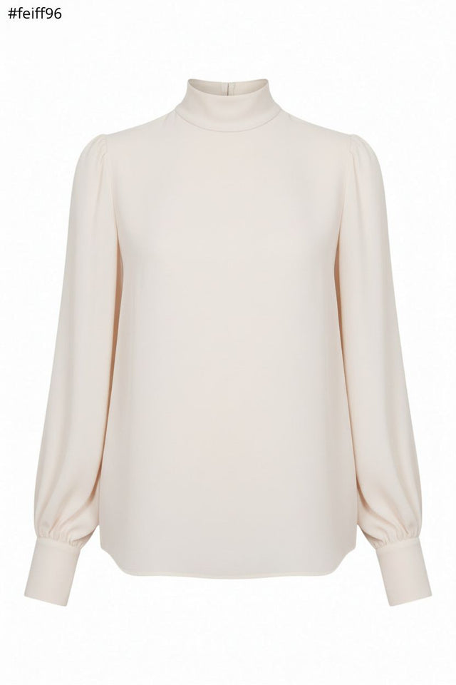 Valentino Fuchsia High Neck Silk Blouse