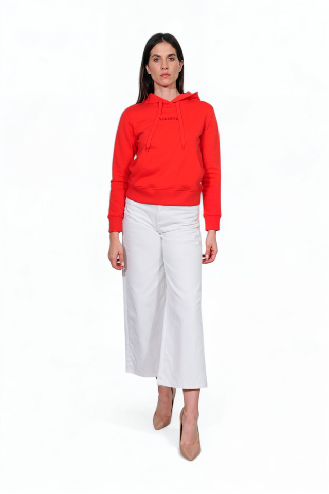 Valentino Red Logo Hooded Sweatshirt