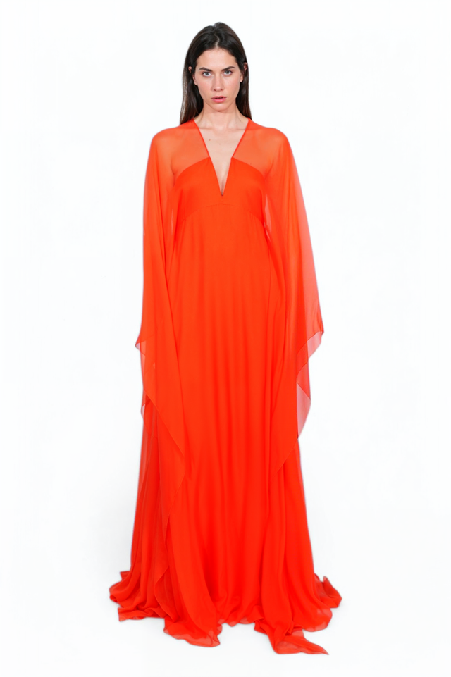 Valentino Flowing Orange Gown