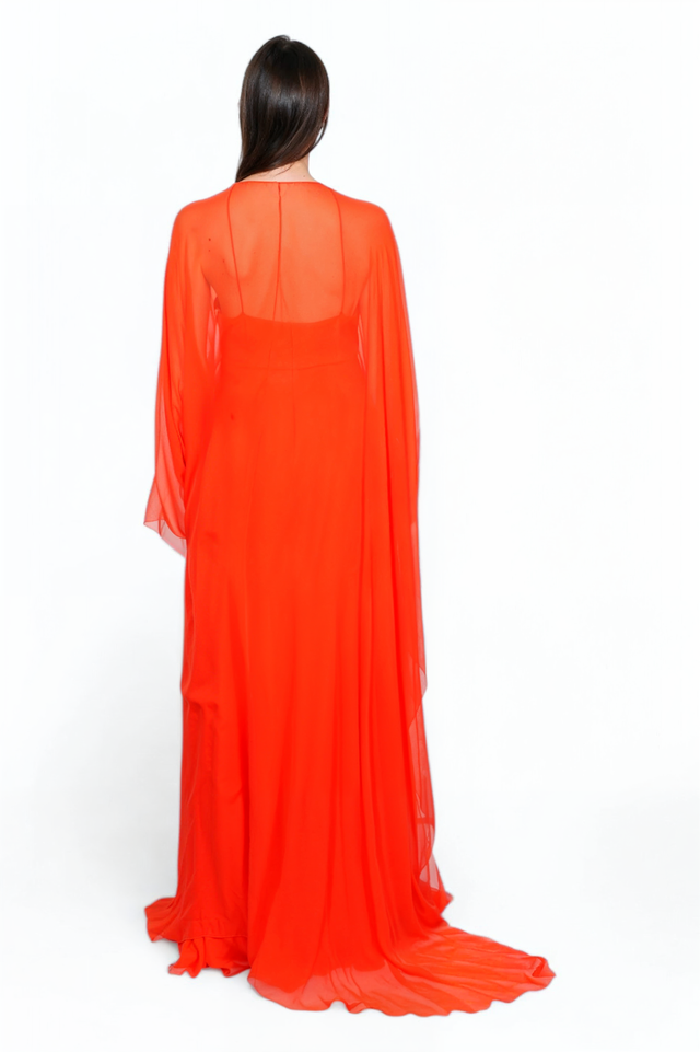 Valentino Flowing Orange Gown