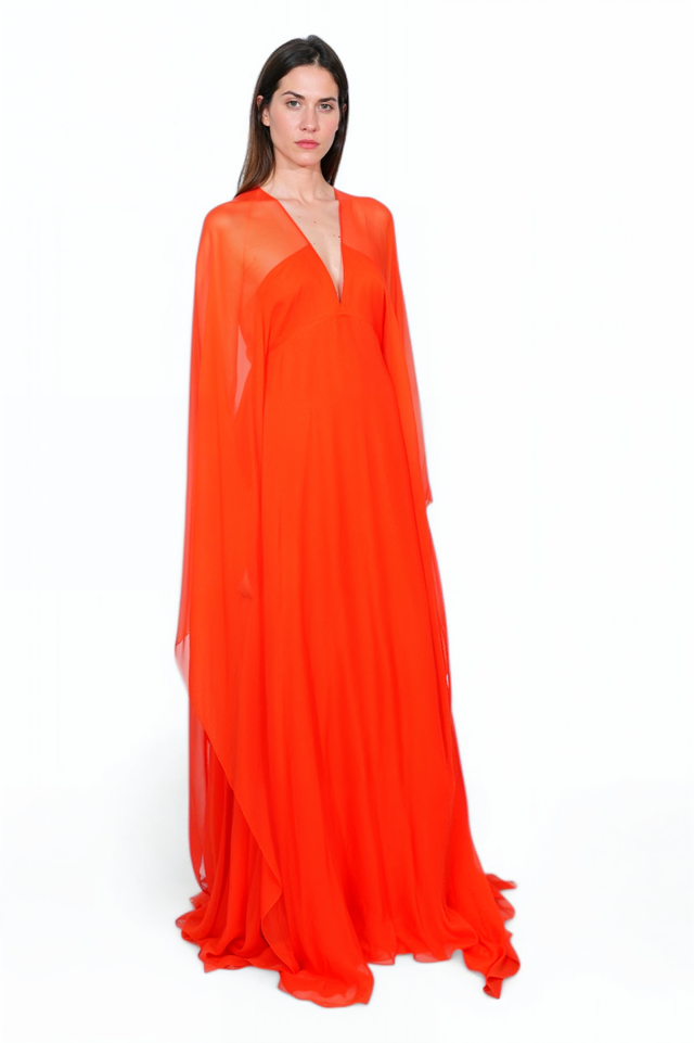 Valentino Flowing Orange Gown
