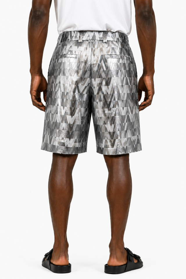 Valentino Metallic V Logo Tailored Shorts