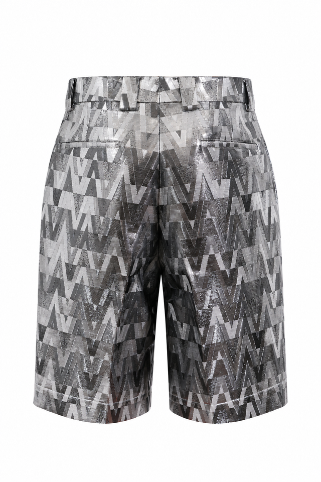 Valentino Metallic V Logo Tailored Shorts
