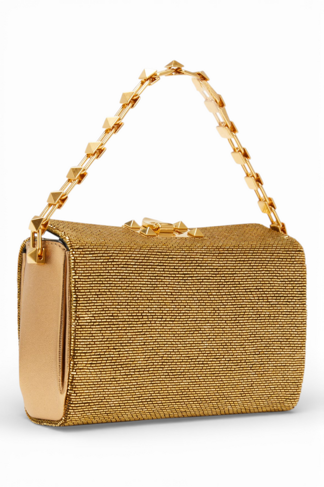 Valentino Garavani Rockstud Metallic Top-Handle Bag