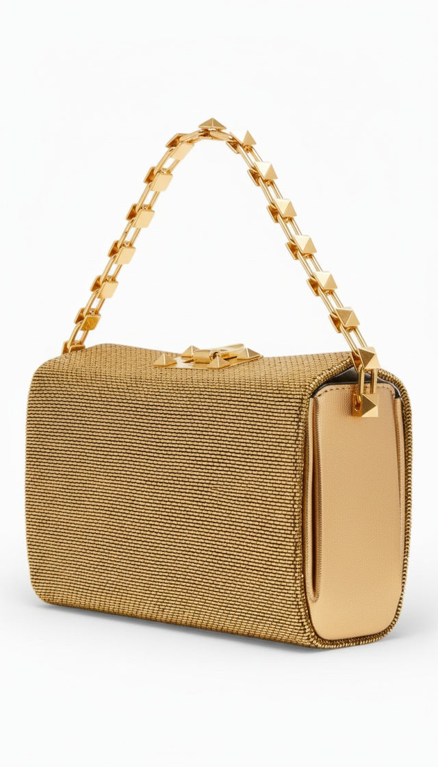 Valentino Garavani Rockstud Metallic Top-Handle Bag