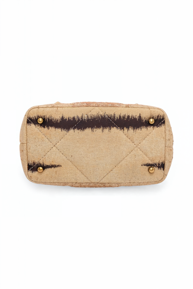 Valentino Garavani Tan Ikat Rockstud Mini Top Handle Bag