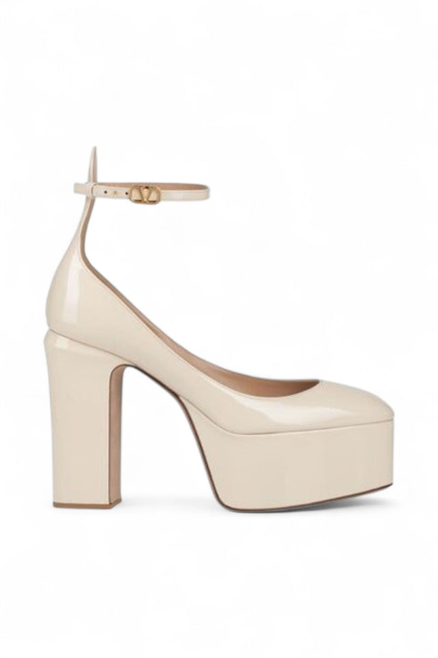 Valentino Garavani Tan-Go Patent Platform Pump – Ivory
